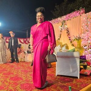 Ethnic Indian Wear Vibrant Pink Maxi Dress